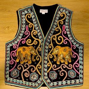 STUNNING vintage elephant vest by Carol Horn Workshop